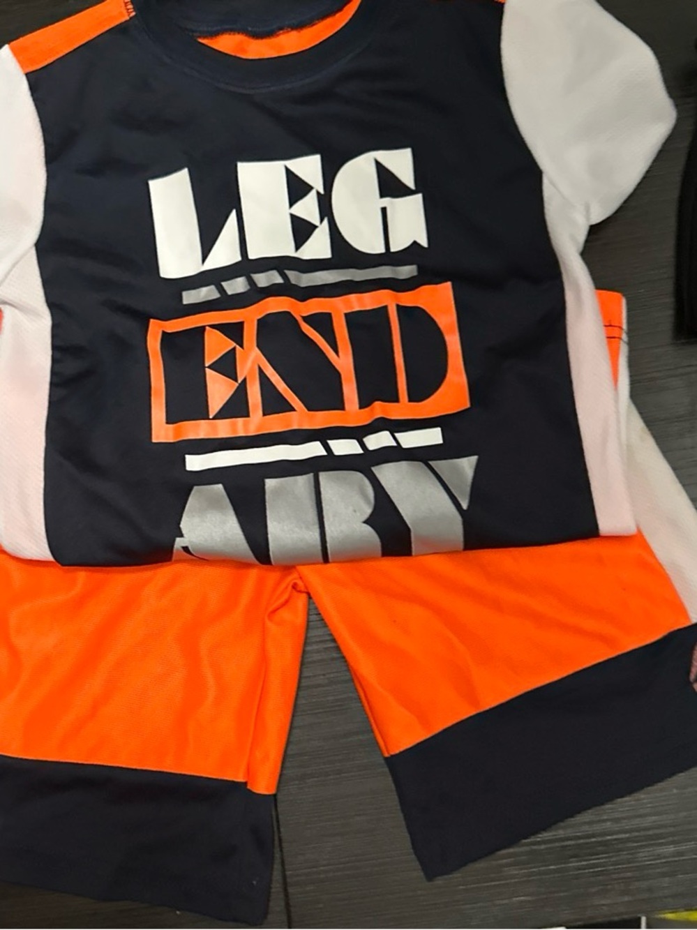 RBX Boys Navy White and Orange Athletic Matching Set